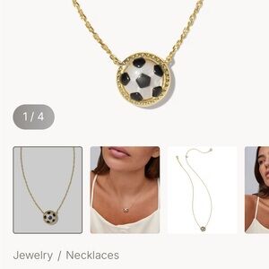 Like New - Kendra Scott Gold and Black Soccer Ball Necklace